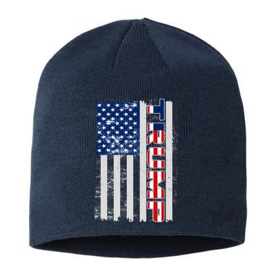 Trump Distressed USA Flag Sustainable Beanie