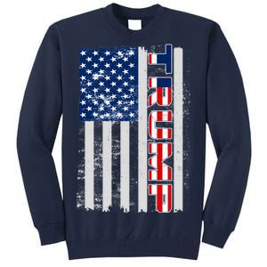 Trump Distressed USA Flag Tall Sweatshirt