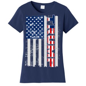 Trump Distressed USA Flag Women's T-Shirt