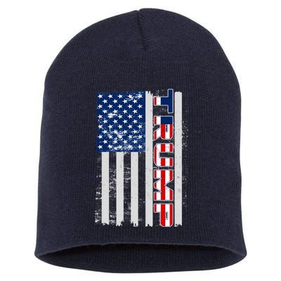 Trump Distressed USA Flag Short Acrylic Beanie