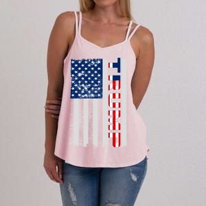 Trump Distressed USA Flag Women's Strappy Tank