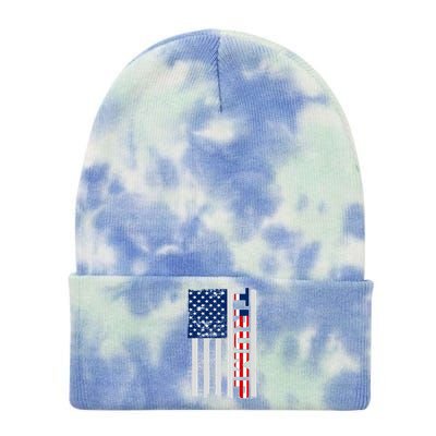 Trump Distressed USA Flag Tie Dye 12in Knit Beanie