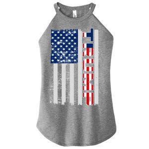 Trump Distressed USA Flag Women's Perfect Tri Rocker Tank