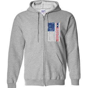 Trump Distressed USA Flag Full Zip Hoodie