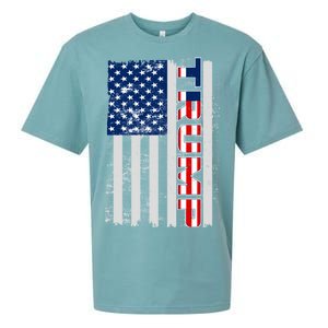 Trump Distressed USA Flag Sueded Cloud Jersey T-Shirt