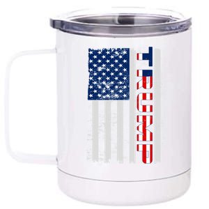 Trump Distressed USA Flag 12 oz Stainless Steel Tumbler Cup