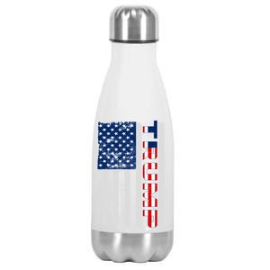 Trump Distressed USA Flag Stainless Steel Insulated Water Bottle