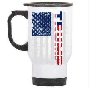 Trump Distressed USA Flag Stainless Steel Travel Mug