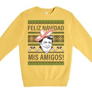 Trump Feliz Navidad Ugly Christmas Sweater Premium Crewneck Sweatshirt