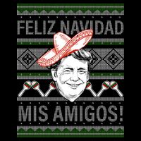 Trump Feliz Navidad Ugly Christmas Sweater Stripe Pom Pom Beanie
