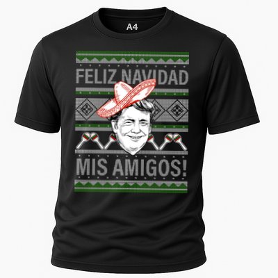 Trump Feliz Navidad Ugly Christmas Sweater Performance Shirt
