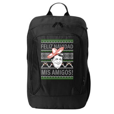 Trump Feliz Navidad Ugly Christmas Sweater City Backpack
