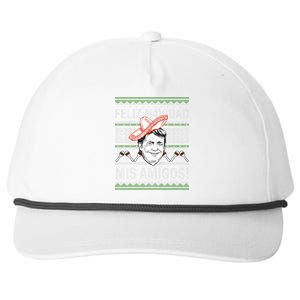 Trump Feliz Navidad Ugly Christmas Sweater Snapback Five-Panel Rope Hat