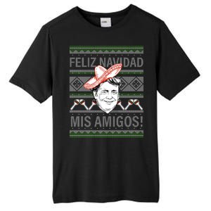 Trump Feliz Navidad Ugly Christmas Sweater Tall Fusion ChromaSoft Performance T-Shirt