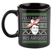 Trump Feliz Navidad Ugly Christmas Sweater 11oz C Handle Ceramic Mug