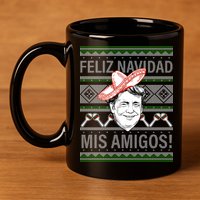 Trump Feliz Navidad Ugly Christmas Sweater 11oz C Handle Ceramic Mug