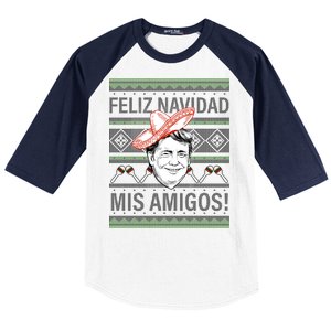 Trump Feliz Navidad Ugly Christmas Sweater Baseball Sleeve Shirt