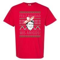 Trump Feliz Navidad Ugly Christmas Sweater Garment-Dyed Heavyweight T-Shirt