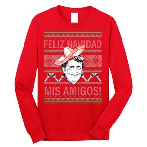 Trump Feliz Navidad Ugly Christmas Sweater Long Sleeve Shirt