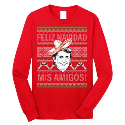 Trump Feliz Navidad Ugly Christmas Sweater Long Sleeve Shirt