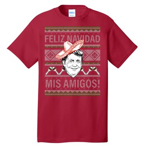 Trump Feliz Navidad Ugly Christmas Sweater Tall T-Shirt