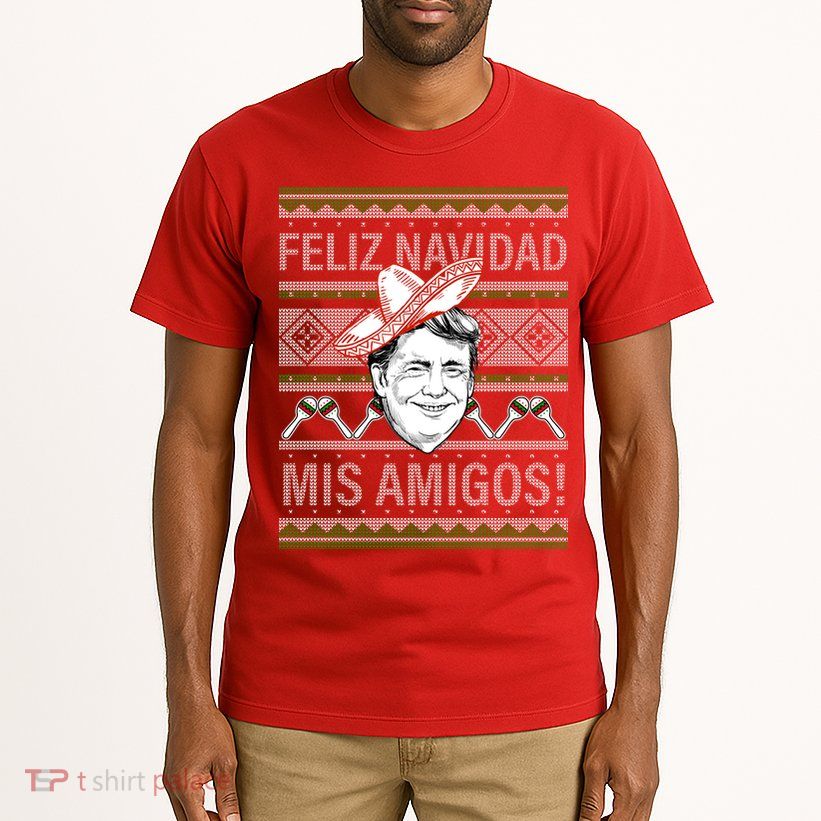 Trump Feliz Navidad Ugly Christmas Sweater Tall T-Shirt