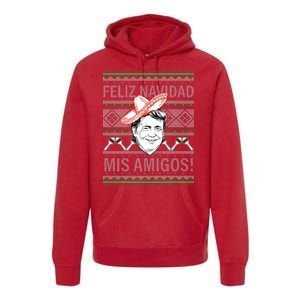 Trump Feliz Navidad Ugly Christmas Sweater Premium Hoodie