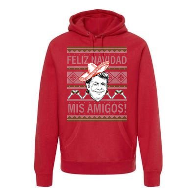 Trump Feliz Navidad Ugly Christmas Sweater Premium Hoodie