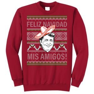 Trump Feliz Navidad Ugly Christmas Sweater Tall Sweatshirt