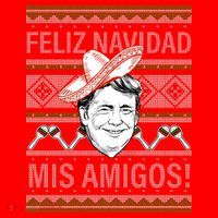 Trump Feliz Navidad Ugly Christmas Sweater Baby Bodysuit