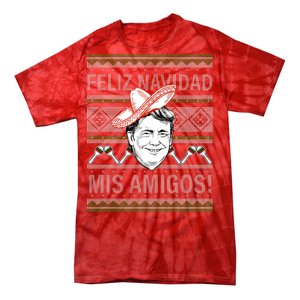 Trump Feliz Navidad Ugly Christmas Sweater Tie-Dye T-Shirt