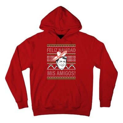 Trump Feliz Navidad Ugly Christmas Sweater Tall Hoodie