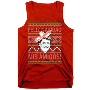 Trump Feliz Navidad Ugly Christmas Sweater Tank Top