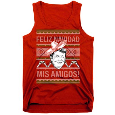 Trump Feliz Navidad Ugly Christmas Sweater Tank Top