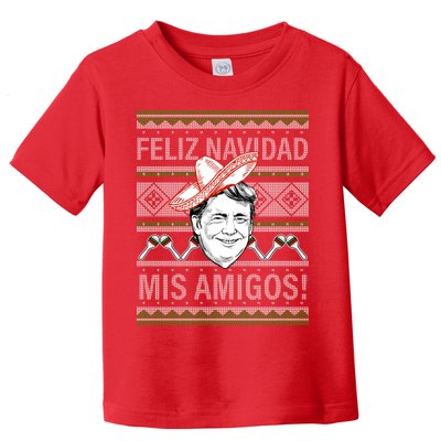 Trump Feliz Navidad Ugly Christmas Sweater Toddler T-Shirt