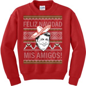 Trump Feliz Navidad Ugly Christmas Sweater Kids Sweatshirt