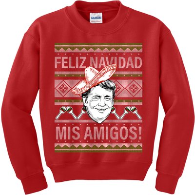 Trump Feliz Navidad Ugly Christmas Sweater Kids Sweatshirt