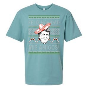 Trump Feliz Navidad Ugly Christmas Sweater Sueded Cloud Jersey T-Shirt