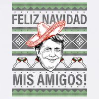 Trump Feliz Navidad Ugly Christmas Sweater Garment-Dyed Sweatshirt