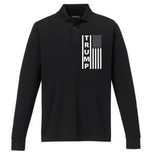 Trump Flag Performance Long Sleeve Polo