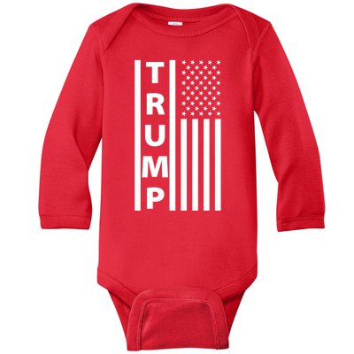 Trump Flag Baby Long Sleeve Bodysuit