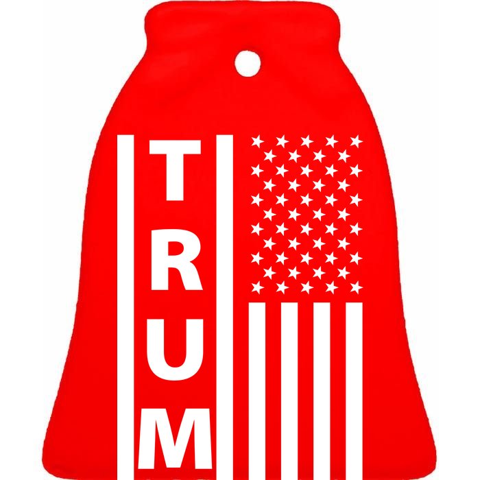 Trump Flag Ceramic Bell Ornament