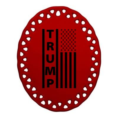 Trump Flag Ceramic Oval Ornament