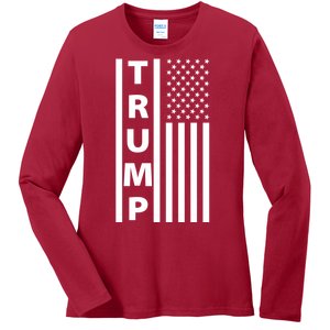 Trump Flag Ladies Long Sleeve Shirt