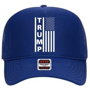 Trump Flag High Crown Mesh Back Trucker Hat