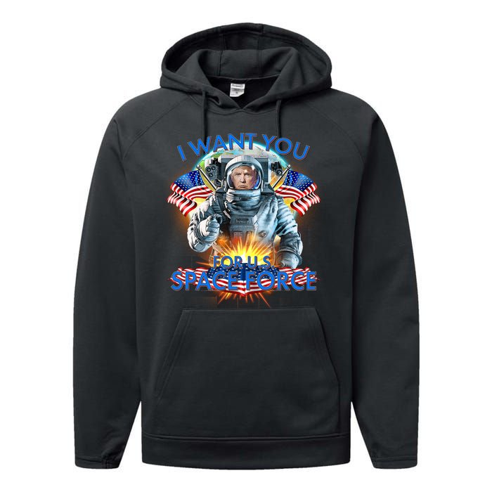 Trump I Want You For US Space Force Performance Fleece Hoodie