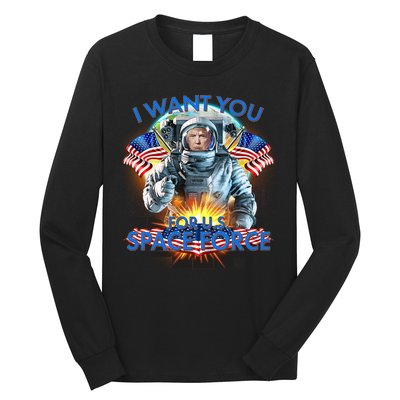 Trump I Want You For US Space Force Long Sleeve Shirt