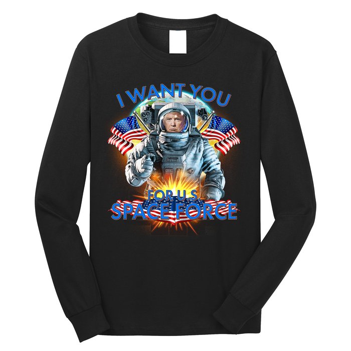 Trump I Want You For US Space Force Long Sleeve Shirt