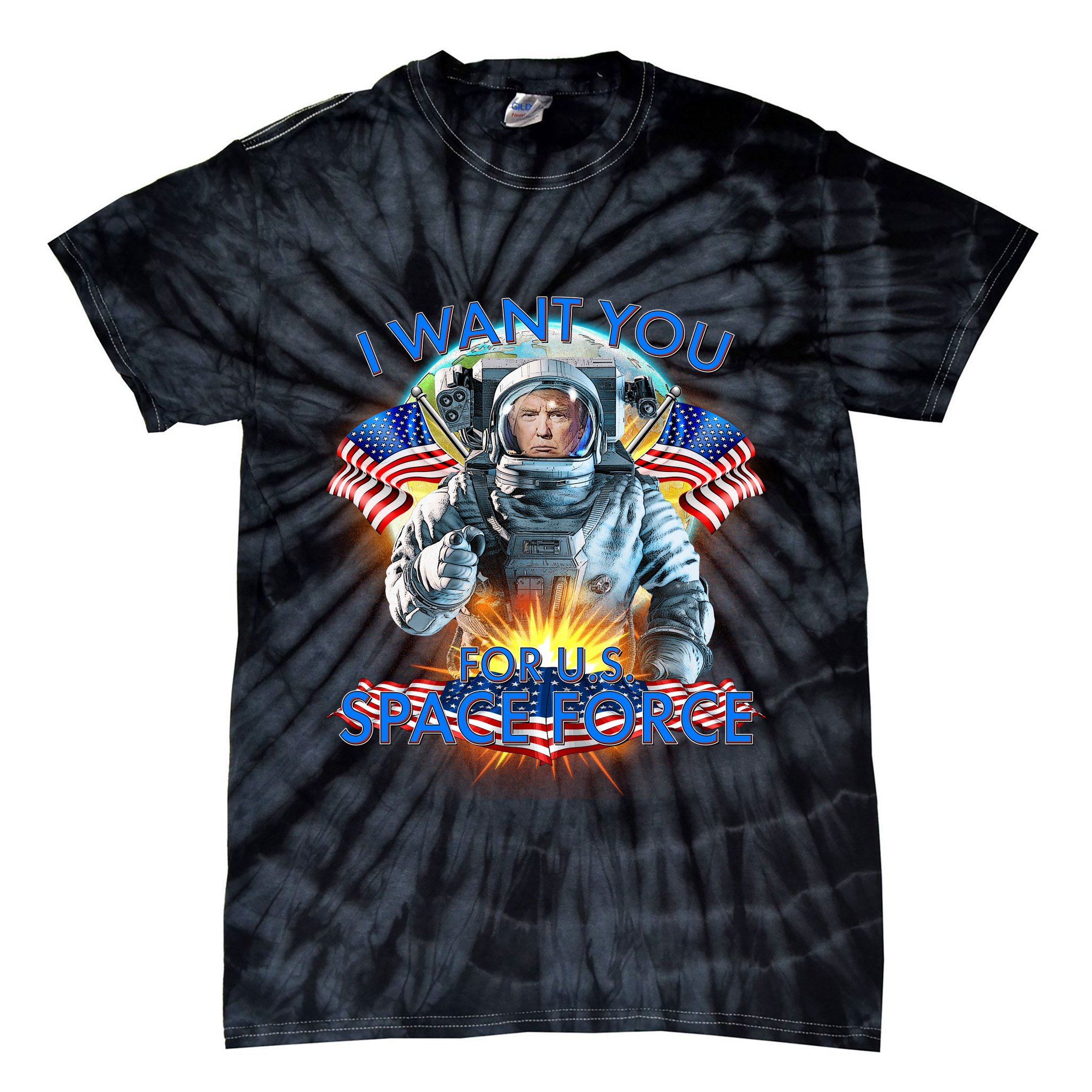 Trump I Want You For US Space Force Tie-Dye T-Shirt