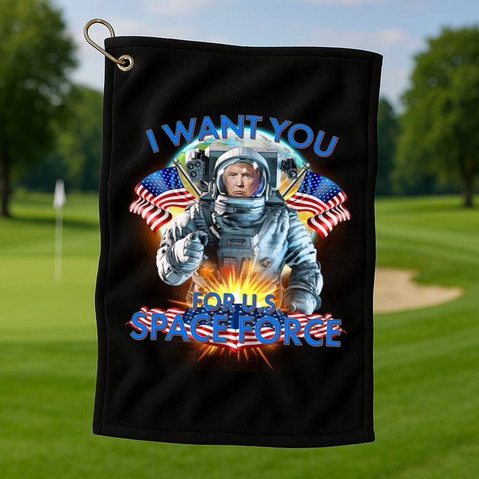 Trump I Want You For US Space Force Golf Towel